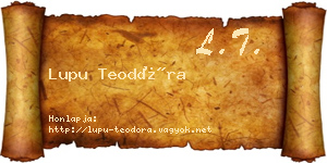 Lupu Teodóra névjegykártya